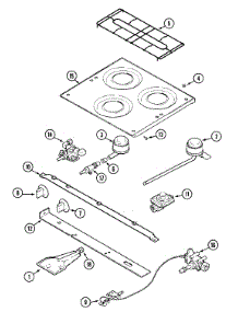 02 - Main Top & Burner Assembly parts for Magic Chef Range 22RW-3BZ from AppliancePartsPros.com