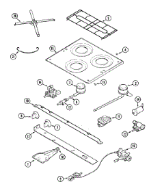02 - Main Top & Burner Assembly parts for Magic Chef Range 22TW-3BK49 from AppliancePartsPros.com