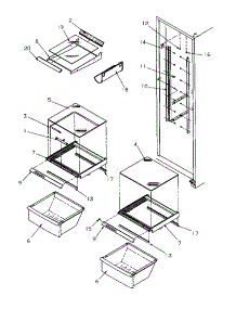 14 - Ref Shelving And Drawers parts for Amana Refrigerator 2599A / P1190419W L from AppliancePartsPros.com