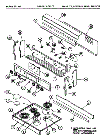 02 - Main Top parts for Amana Microwave 621.000 from AppliancePartsPros.com