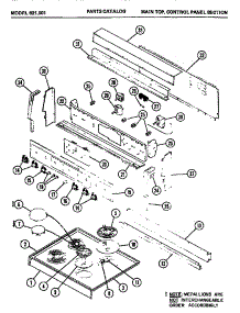 02 - Main Top parts for Amana Microwave 621.001 from AppliancePartsPros.com