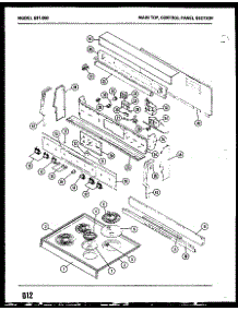 02 - Main Top parts for Amana Range 631.000 from AppliancePartsPros.com