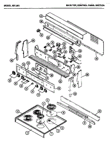 02 - Main Top parts for Amana Range 631.001 from AppliancePartsPros.com