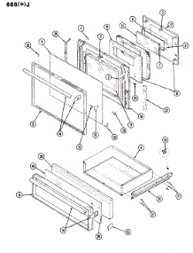 03 - Door parts for Admiral Range 666WJ-ESAW from AppliancePartsPros.com