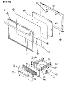 04 - Door parts for Admiral Range 673AJ-KV from AppliancePartsPros.com
