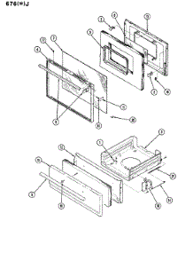 04 - Door parts for Admiral Range 676WJ-KSVW from AppliancePartsPros.com