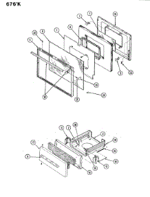 04 - Door parts for Admiral Range 676WK-KLSVW from AppliancePartsPros.com