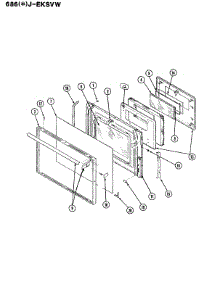 04 - Door parts for Admiral Range 686AJ-EKSVW from AppliancePartsPros.com