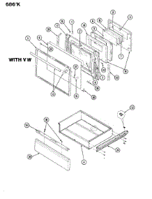 04 - Door parts for Admiral Range 686AK-EKSVW from AppliancePartsPros.com