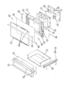04 - Door parts for Admiral Range 687AJ-EKZW from AppliancePartsPros.com