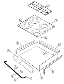 02 - Top & Burner Box parts for Magic Chef Cooktop 85TA-4K from AppliancePartsPros.com