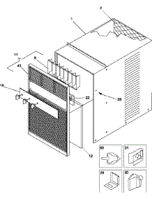 02 - Cabinet Front & Wrapper parts for Amana Air Conditioner 8V2S / P1212701R from AppliancePartsPros.com