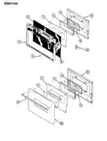 02 - Door parts for Admiral Range 958WH-CZW from AppliancePartsPros.com