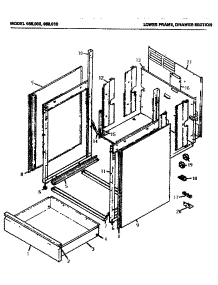 02 - Lower Frame parts for Amana Microwave 988.010 from AppliancePartsPros.com