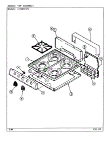 04 - Top Assy. parts for Admiral Range A1100PRW from AppliancePartsPros.com