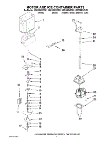05 - Motor And Ice Container Parts parts for Maytag Refrigerator MSD2550VEW01 from AppliancePartsPros.com