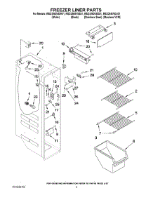 04 - Freezer Liner Parts parts for Maytag Refrigerator MSD2550VEB01 from AppliancePartsPros.com