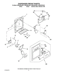 08 - Dispenser Front Parts parts for Maytag Refrigerator MSD2550VEB01 from AppliancePartsPros.com