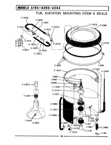 09 - Tub, Agitator, Mounting Stem & Seal parts for Maytag Washer A283 from AppliancePartsPros.com