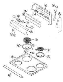 02 - Control Panel / Top Assembly parts for Admiral Range A3520SPW from AppliancePartsPros.com