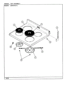 05 - Top Assembly parts for Admiral Range A3875XRW from AppliancePartsPros.com