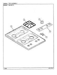 02 - Top Assy. parts for Admiral Cooktop A8210PW from AppliancePartsPros.com