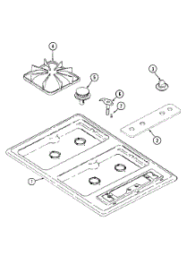 02 - Top Assembly (A8241rt-L) parts for Admiral Cooktop A8241RT-L from AppliancePartsPros.com