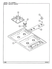 02 - Top Assy. parts for Admiral Cooktop A8241RW from AppliancePartsPros.com