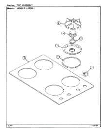 02 - Top Assy. parts for Admiral Cooktop A8261RB from AppliancePartsPros.com