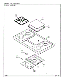 03 - Top Assy. parts for Admiral Cooktop A8321PW from AppliancePartsPros.com