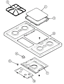 03 - Top Assembly parts for Admiral Cooktop A8321TA-L from AppliancePartsPros.com