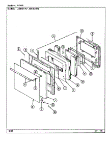 03 - Door parts for Admiral Oven A9845XPB from AppliancePartsPros.com