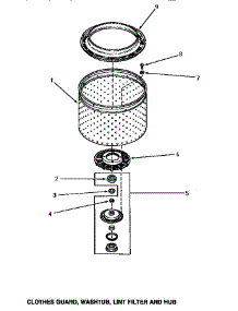 06 - Clothes Guard / Washtub / Lint Filter & Hub parts for Amana Washer AA5420 from AppliancePartsPros.com