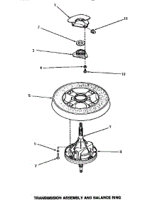 19 - Transmission Assy & Balance Ring parts for Amana Washer AA6421 from AppliancePartsPros.com