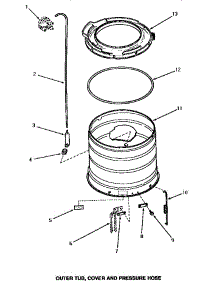15 - Outer Tub, Cover & Pressure Hose parts for Amana Washer AA8431 from AppliancePartsPros.com