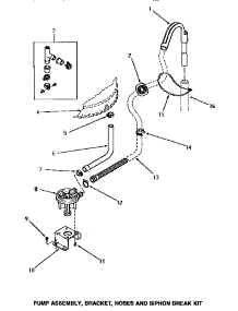 16 - Pump Assy / Brkt / Hoses & Siphon Break Kit parts for Amana Washer AA8431 from AppliancePartsPros.com