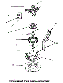 04 - Brg Hsg / Brake / Pulley & Pivot Dome parts for Amana Washer AA9431 from AppliancePartsPros.com