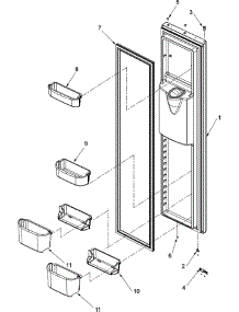 07 - Freezer Door parts for Amana Refrigerator AS2626GEKB from AppliancePartsPros.com