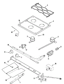 04 - Top & Gas Controls parts for Magic Chef Range CLY1610BDB from AppliancePartsPros.com
