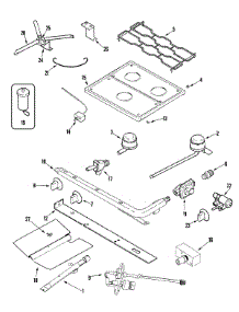 04 - Top & Gas Controls parts for Magic Chef Range CLY1620BDS from AppliancePartsPros.com