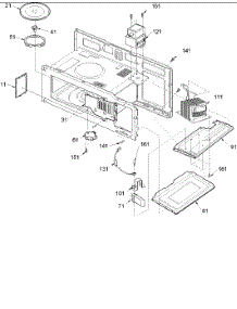 03 - Interior parts for Amana Microwave ACO1520AW / PACO1520AW0 from AppliancePartsPros.com