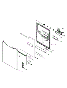 02 - Door parts for Amana Dishwasher ADB3500AWS from AppliancePartsPros.com