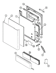 02 - Door parts for Amana Dishwasher ADW862EAB from AppliancePartsPros.com