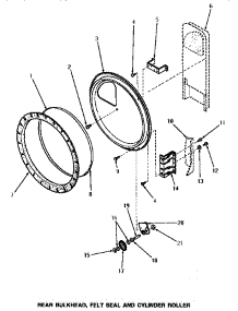 10 - Rear Blkhd, Felt Seal & Cylinder Roller parts for Amana Dryer AE5113 from AppliancePartsPros.com