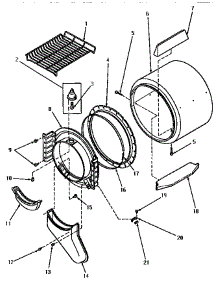 03 - Fr Blkhd, Air Duct, Felt Seal & Cylinder parts for Amana Dryer AEE953 from AppliancePartsPros.com