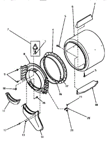 04 - Fr Blkhd, Air Duct, Felt Seal & Cylinder parts for Amana Dryer AEM353 from AppliancePartsPros.com
