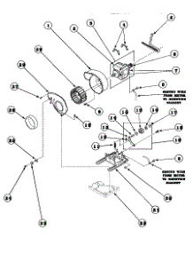 14 - Motor, Exhaust Fan And Belt parts for Amana Dryer AEM407W2 / PAEM402W2 from AppliancePartsPros.com