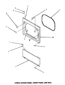 09 - Lower Access Panel, Front Panel & Seal parts for Amana Dryer AEM427L2 from AppliancePartsPros.com