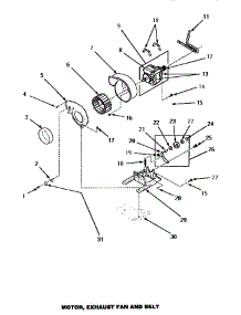 10 - Motor, Exhaust Fan & Belt parts for Amana Dryer AEM427L2 from AppliancePartsPros.com