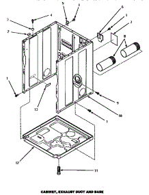 03 - Cabinet, Exhaust Duct & Base parts for Amana Dryer AEM427W from AppliancePartsPros.com